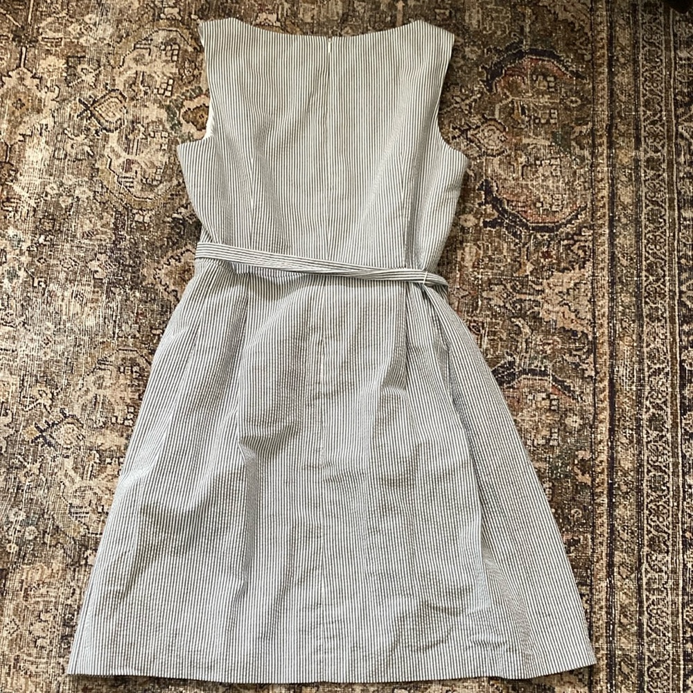 Anne Klein Navy and White Striped Midi Dress - Picture 4 of 5